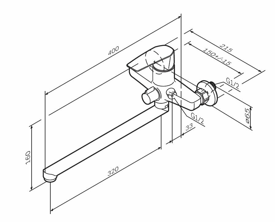Смеситель AM.PM Gem для ванны с душем - фото №7