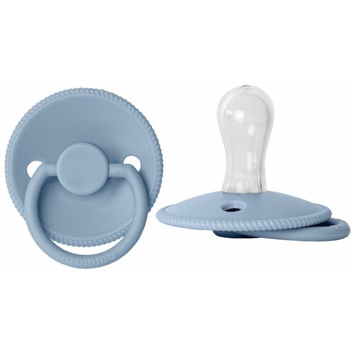 Пустышка Paomma с соской из силикона, M (6-18 мес), Blue