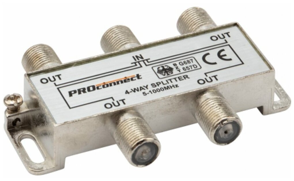 Делитель/сплиттер телевизионный под F разъем (5-1000 МГц) на 4 выхода