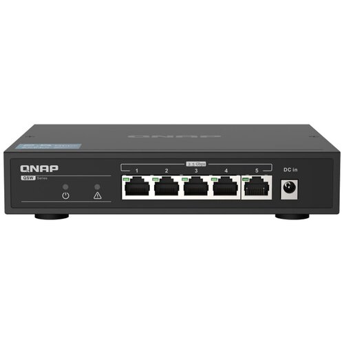 QNAP Коммутатор QNAP QSW-1105-5T 5-Port RJ-45 Unmanaged 2.5Gbps fanless switch, Switching Capacity 25Gbps