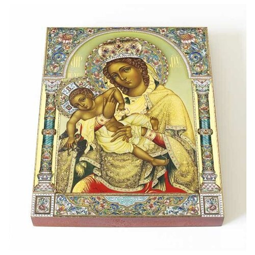 фото Икона божией матери "взыграние младенца", доска 13*16,5 см соборъная лавка