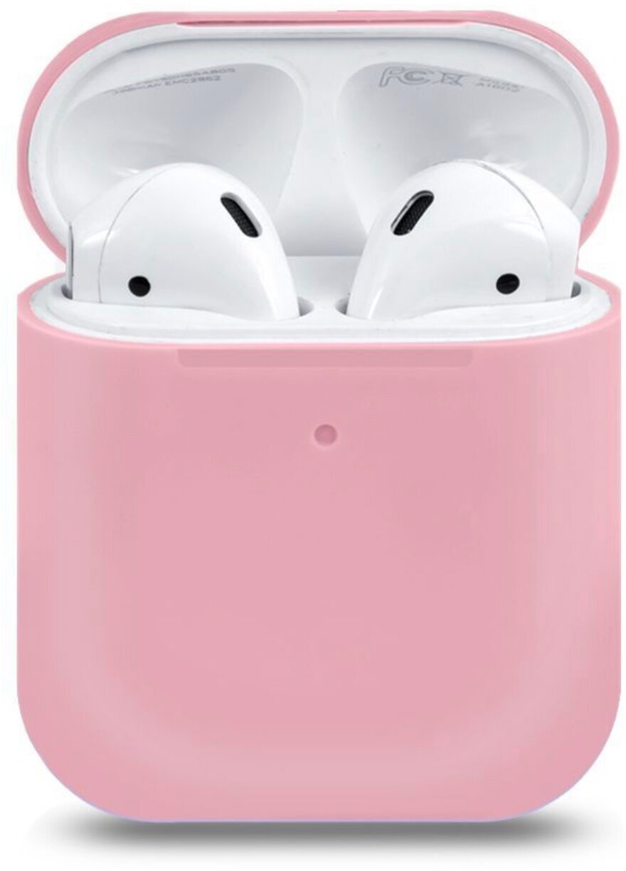 Силиконовый чехол для наушников AirPods 2 (розовый)