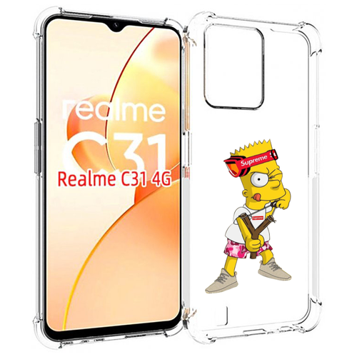 Чехол MyPads модный-барт-симпсон для OPPO Realme C31 задняя-панель-накладка-бампер чехол mypads модный барт симпсон для realme c33 4g задняя панель накладка бампер