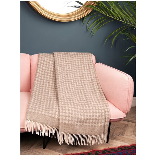 Плед из шерсти монгольского ягненка Saga 7-02 Litvilas (бежевый), 140x200