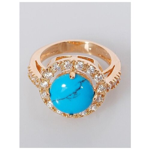 Кольцо помолвочное Lotus Jewelry, бирюза, размер 18, бирюзовый