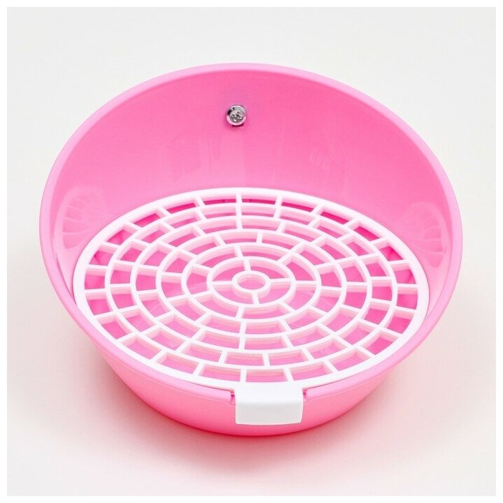 Туалет круглый для грызунов Пижон, 25 х 23,5 х 12 см, розовый