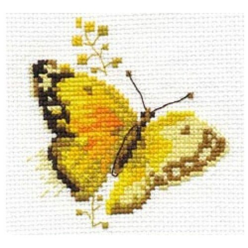 алиса набор для вышивания 0 149 яркие бабочки голубая Набор для вышивания Алиса Яркие бабочки. Желтая 8х9 см