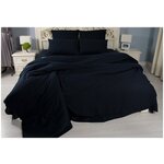 Комплект постельного белья из льна ORGANIC Dark Blue MAXI - изображение