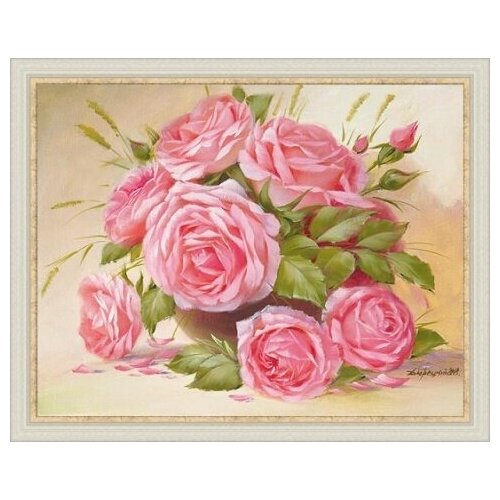 Картина-репродукция 50х60 см. в раме 39 мм. Лэнд АРТ. И. Дворецкий. Розы V.