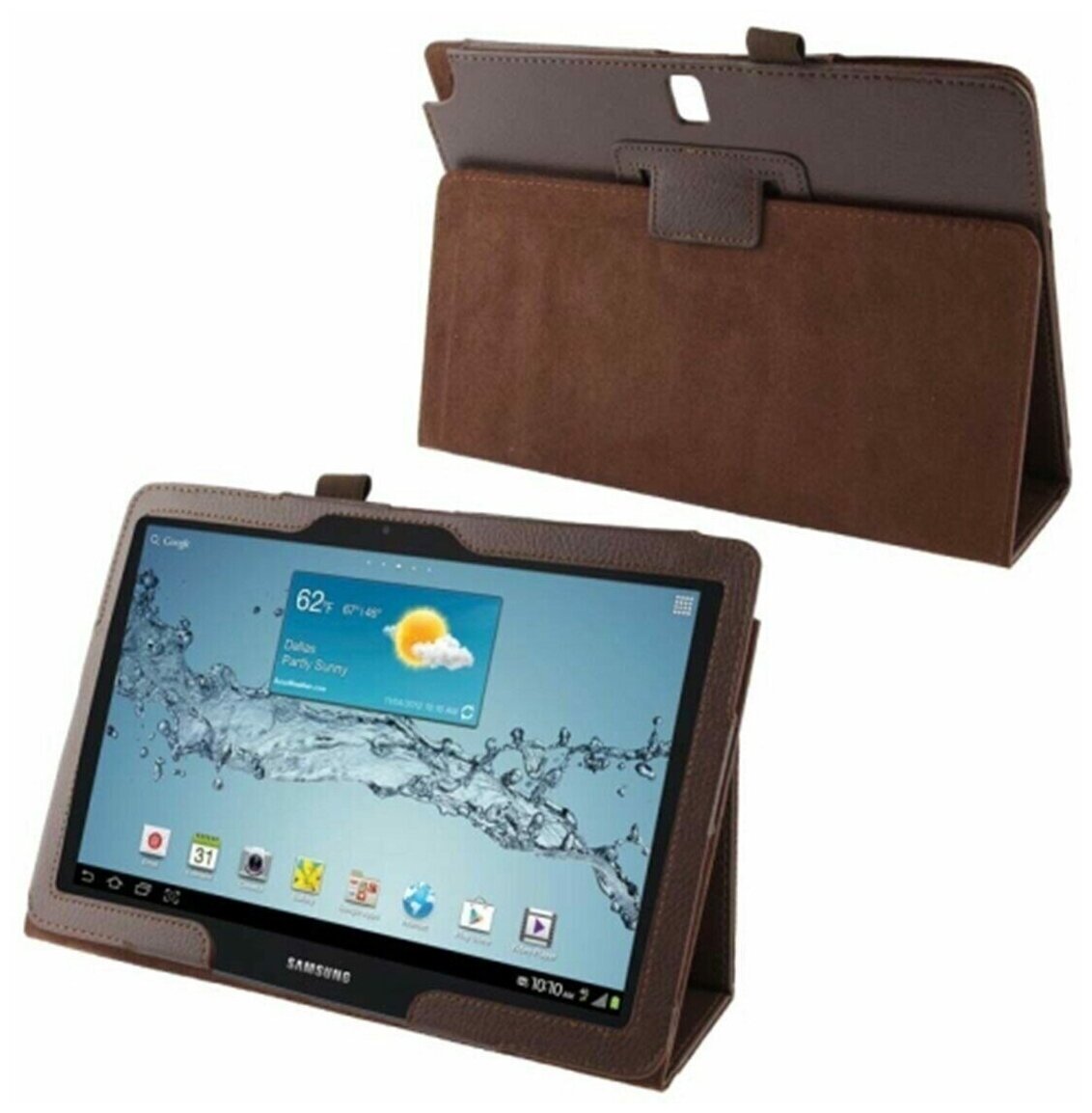 Чехол-книжка MyPads для планшета Samsung Galaxy Note 10.1 2014 edition SM-P6000/ P6010/ P6050 с мульти-подставкой и застежкой коричневый