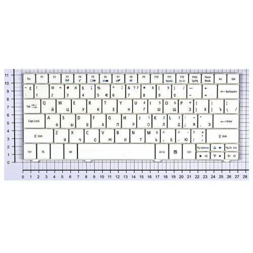 Клавиатура для ноутбука Acer Aspire One 751 1410 1810T белая, плоский Enter клавиатура keyboard для ноутбука acer черная гориз enter kb i110a 109