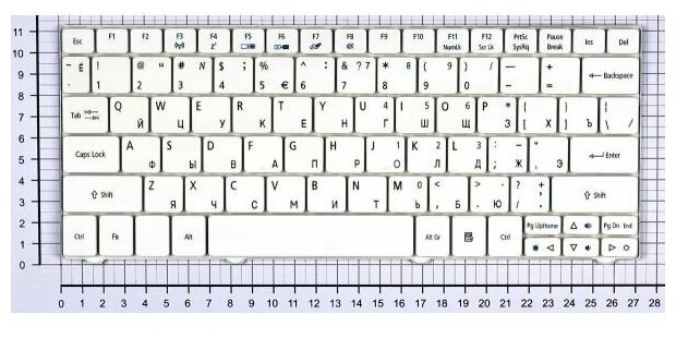 Клавиатура для ноутбука Acer Aspire One 751 1410 1810T белая плоский Enter