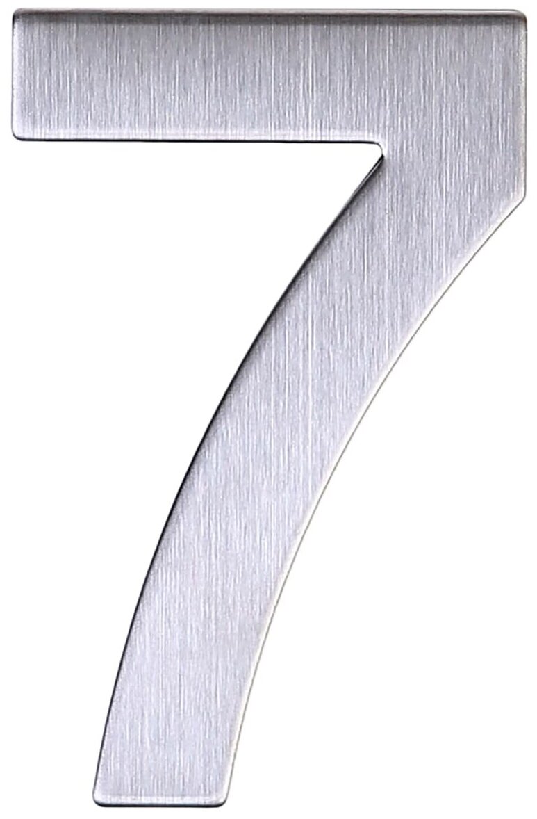 фото LARVIJ Цифра «7» самоклеящаяся 95х62 мм нержавеющая сталь цвет серебро