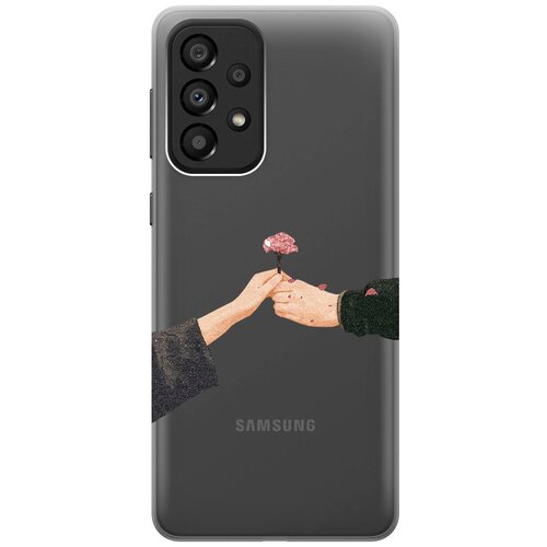 Силиконовый чехол с принтом Hands для Samsung Galaxy A33 5G / Самсунг А33 5Г силиконовый чехол на samsung galaxy a33 5g самсунг а33 5г с 3d принтом chick with knife прозрачный