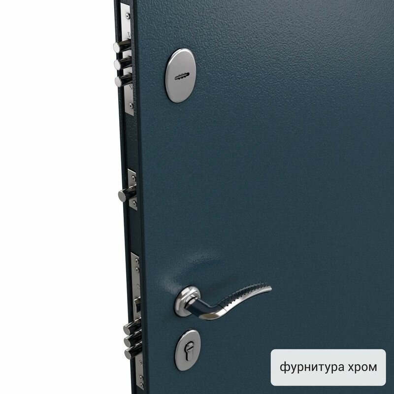 Дверь входная Torex для квартиры металлическая Flat-S 860х2050 левый, тепло-шумоизоляция антикоррозийная защита, замки 4-го и 2-го класса, синий/белый - фотография № 7