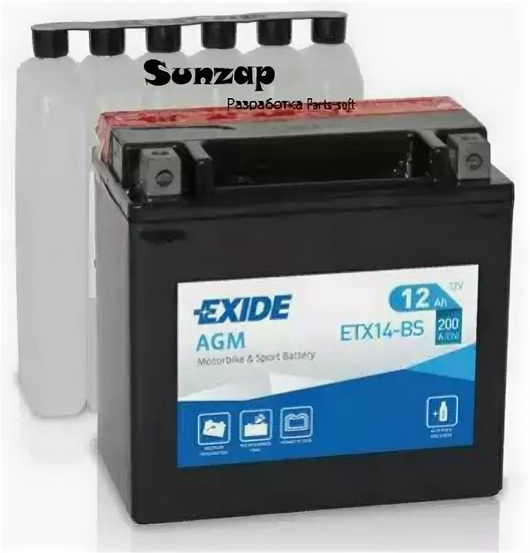 EXIDE ETX14BS Аккумуляторная батарея EXIDE AGM [12V 12Ah 200A B0]
