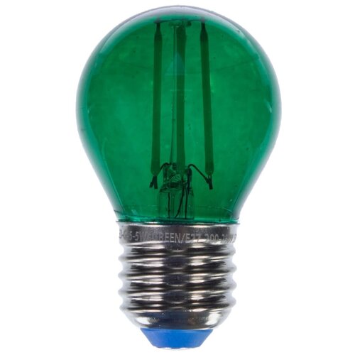 фото Лампа светодиодная uniel color шар e27 5 вт свет зеленый