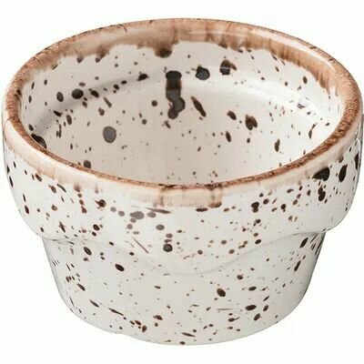 фото Жульенница "Пунто Бьянка", фарфор, 130мл, d-9см, белый, "кофейная крошка".