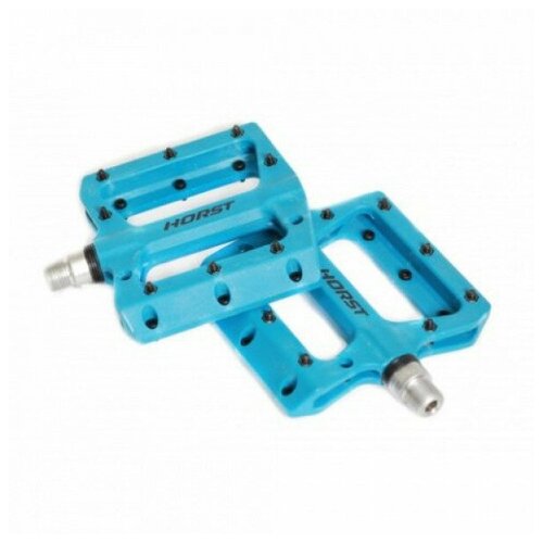 фото Педали 00-170844 нейлон. h601 широкие, ось cr-mo с 1 герм. промподш. смен. шип. 105*98*16мм, 364 г синие horst