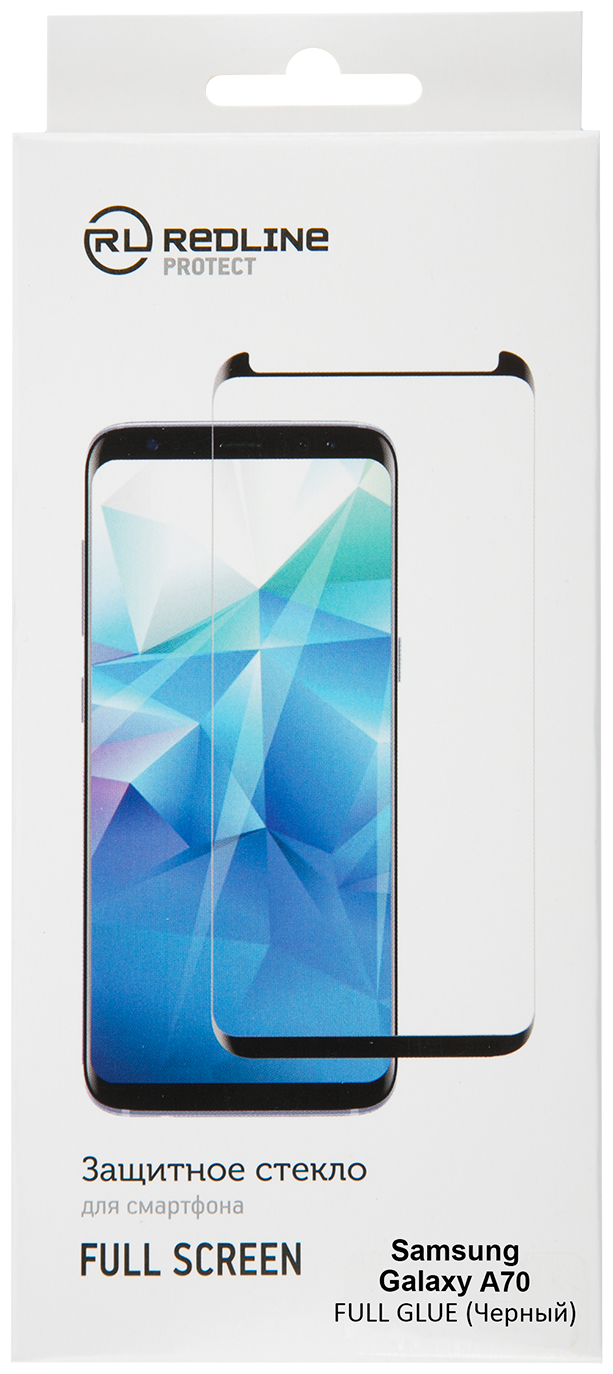 Защитное стекло Red Line для Samsung Galaxy A70 Full Screen полный клей черное 5261078