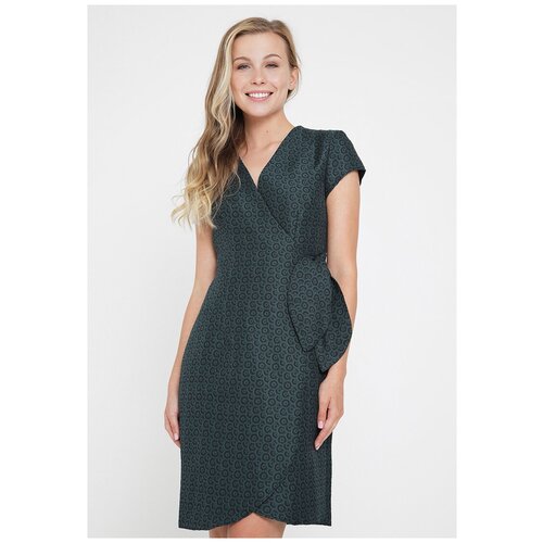 фото Платье мадам т, размер 44, зеленый, черный