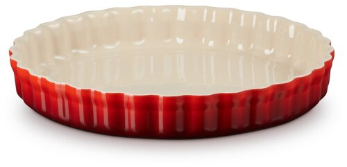 Керамическая рифленая форма для выпечки тарта, 28 см, вишневый (Cerise)