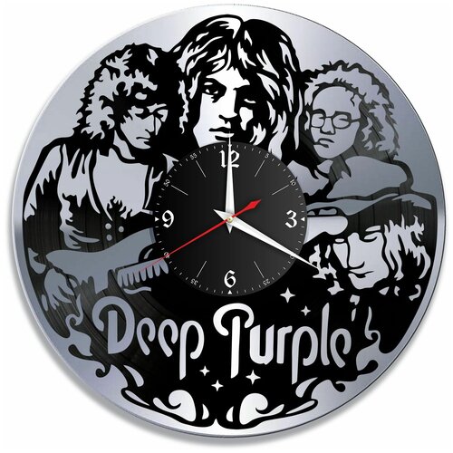 фото Настенные часы redlaser группа deep purple, серебро, из винила №1 vc-10089-2