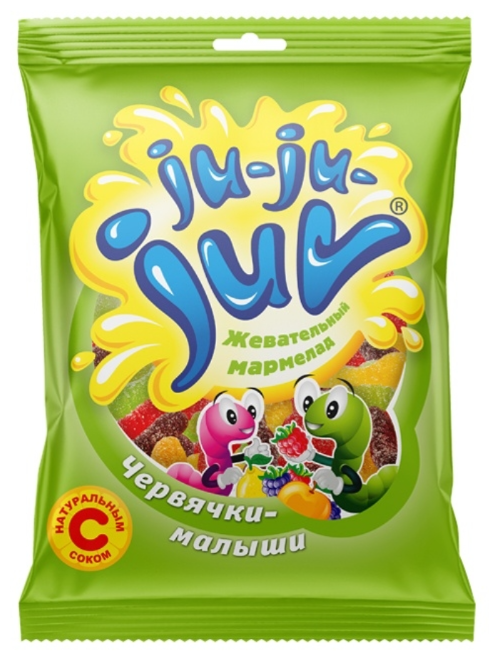Мармелад b&b Ju-Ju-Juv Червячки-малыши яблоко, лимон, 500 г