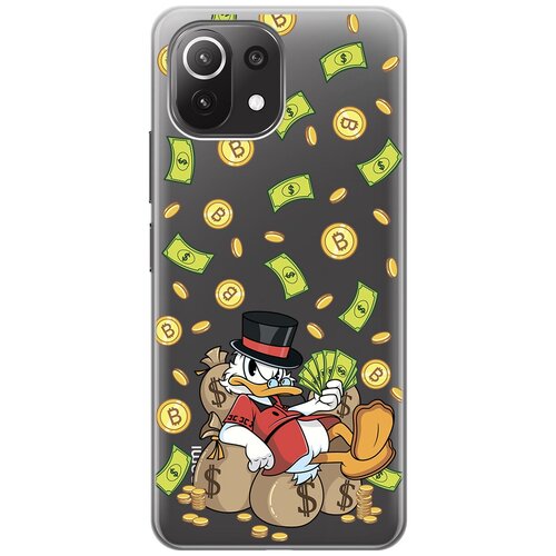 Силиконовый чехол с принтом Rich Scrooge для Xiaomi Mi 11 Lite / 11 Lite 5G / Сяоми Ми 11 Лайт / 11 Лайт 5г чехол книжка на xiaomi mi 11 lite 11 lite 5g сяоми ми 11 лайт 11 лайт 5г с 3d принтом charming line золотистый