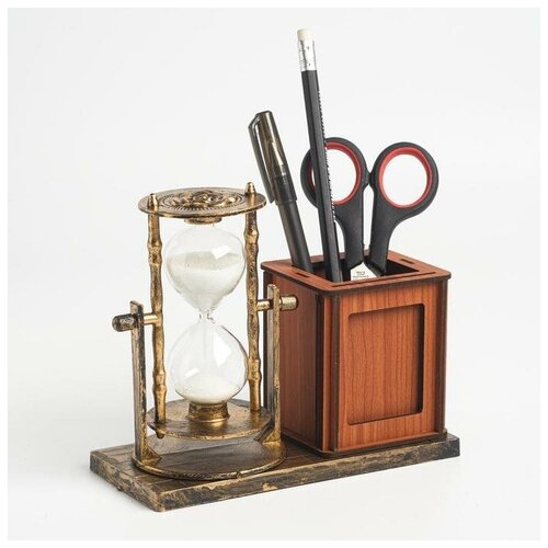 Песочные часы - Селин, сувенирные, с карандашницей и фоторамкой, 15.5 х 6.4 х 12 см, 1 шт.