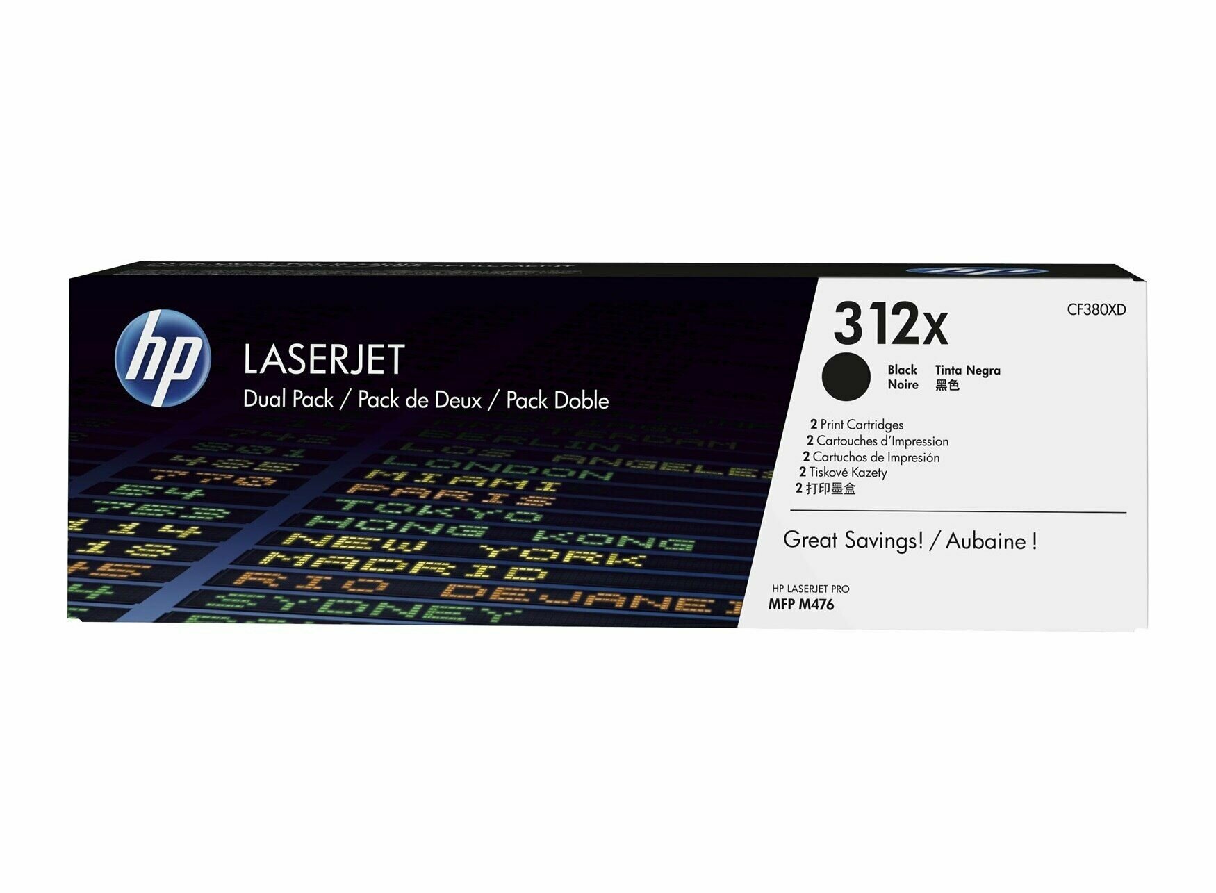 Комплект картриджей для лазерного принтера HP 312X Dual Pack Black (CF380XD)