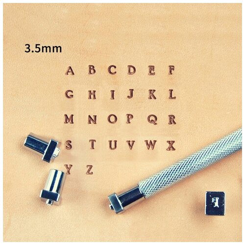 Набор Mini алфавитных букв и цифр, набор стальных штампов, размер 3,5 мм, 36 шт в комплекте, в наборе есть инструмент для пробивки отверстий в коже.