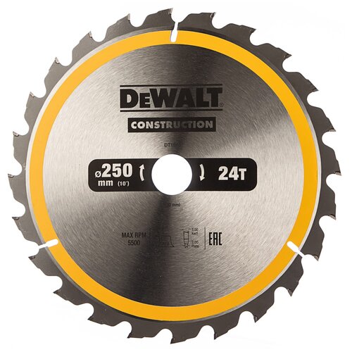 Пильный диск DeWALT Construction DT1956-QZ 250х30 мм