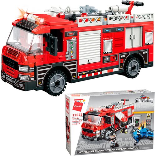 конструктор 12013 qman пожарная машина 539 дет в кор Конструктор 12022 QMAN Пожарная машина 275 дет. в кор.