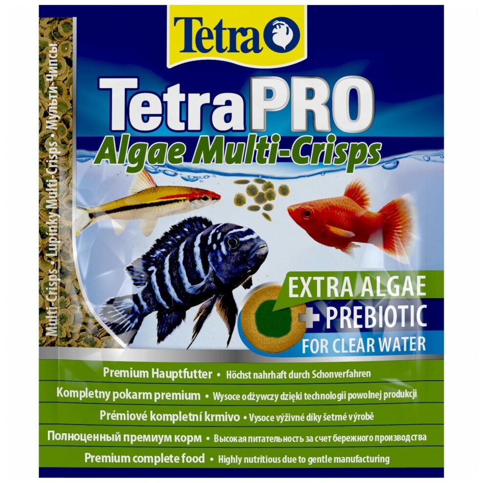 TetraPro Algae Crisps раст.корм для всех видов рыб в чипсах 12 г (sachet) - фотография № 11