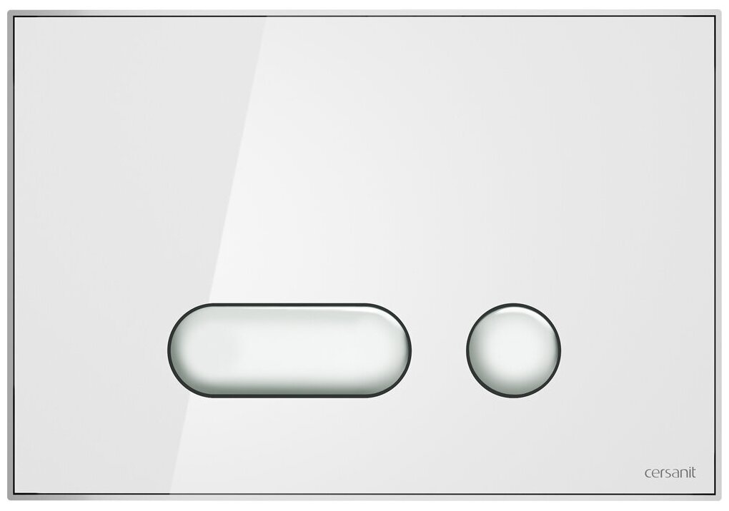 Кнопка смыва Cersanit INTERA 22.4хх15.4 для инсталляции, стекло, цвет Белый (PBUINT/Whg/Gl)