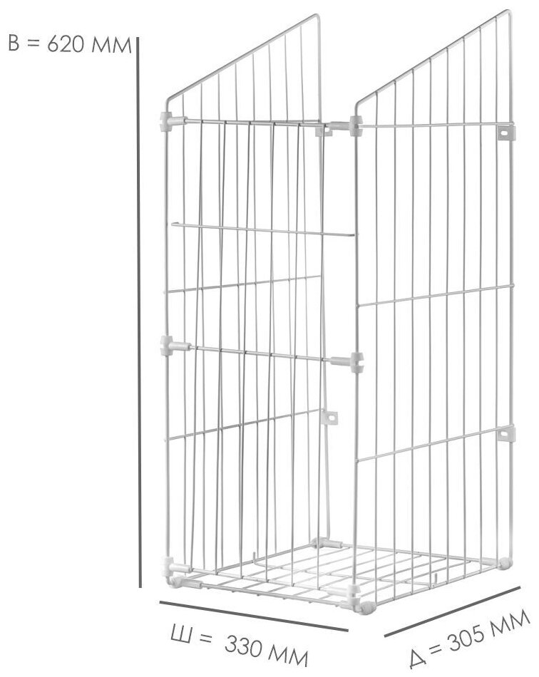 Корзина для белья откидная 40 (305х330х620), в модуль 400 мм, белая - фотография № 3