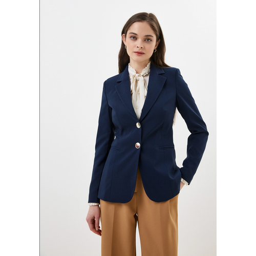 Пиджак Rinascimento, средней длины, силуэт прилегающий, размер M, синий