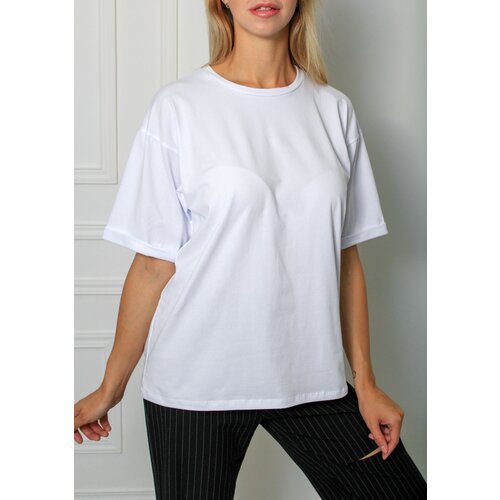 Футболка оверсайз, однотонная, размер 46, белый