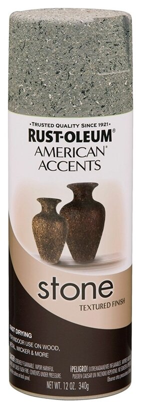 Rust-Oleum American Accents Stone Spray Paint Декоративная краска с эффектом природного камня (серый камень, 0,34 кг)