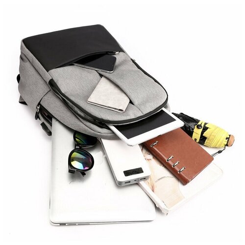 фото Рюкзак мужской с usb, серый citybag