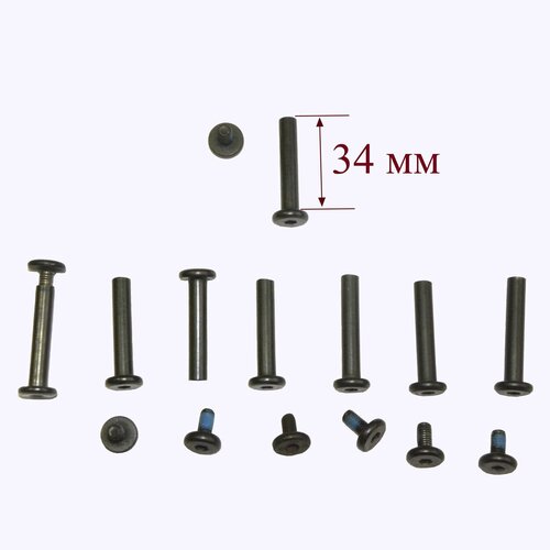 фото Набор осей (8шт) для роликовых коньков черный d=6мм (l=34мм) amigo sport