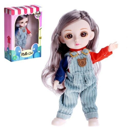 Кукла модная шарнирная Арина в комбинезоне