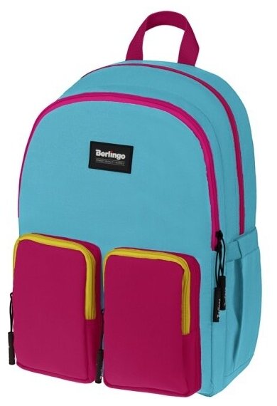 Рюкзак Berlingo RU08101 Color blocks Blue fuxia 2 отделения 4 кармана 39х28х17см