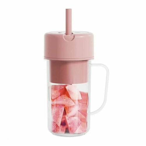 Портативный блендер для приготовления смузи и коктейлей HS-08 Кружка для смузи Беспроводной измельчитель 420 мл розовый 44900₽