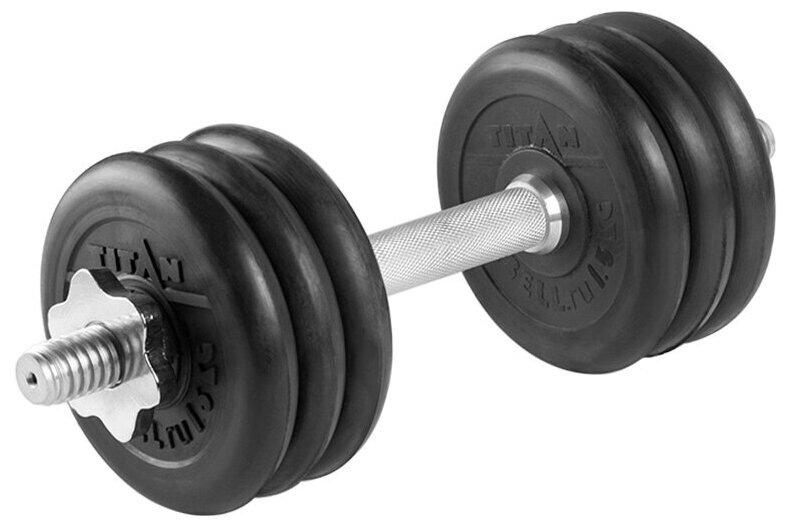 Гантель разборная 10 кг TITAN Barbell - d26, Комплектация №2 с железной ручкой