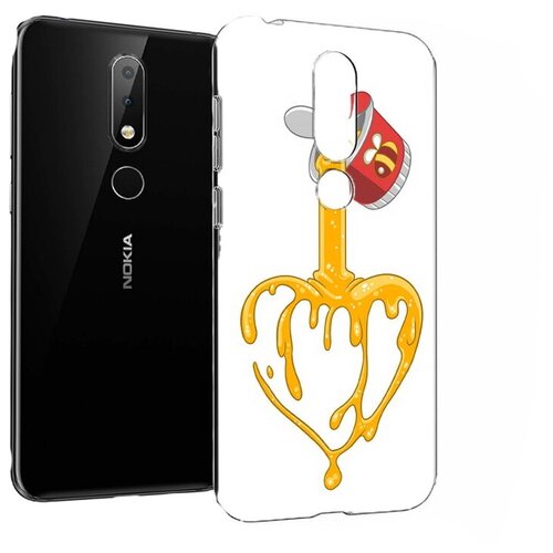 Чехол задняя-панель-накладка-бампер MyPads медовое сердце для Nokia X6/Nokia 6.1 Plus противоударный
