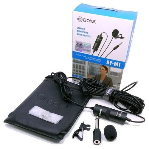 Микрофон BOYA BY-M1 петличный Jack 35mm черный двойной всенаправленный B 94600₽