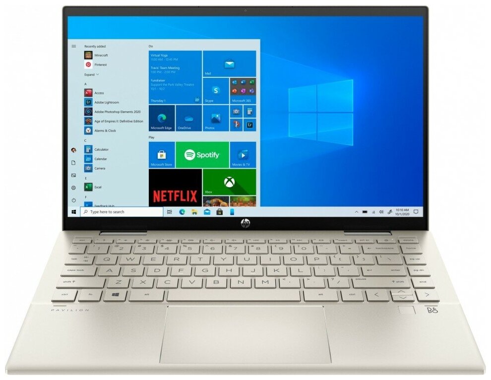Ноутбук HP Pavilion x360 14-dy0009ur 3B3Q9EA 14 Core i5 1135G7 8Gb SSD 512Gb Iris Xe Graphics Золотистый