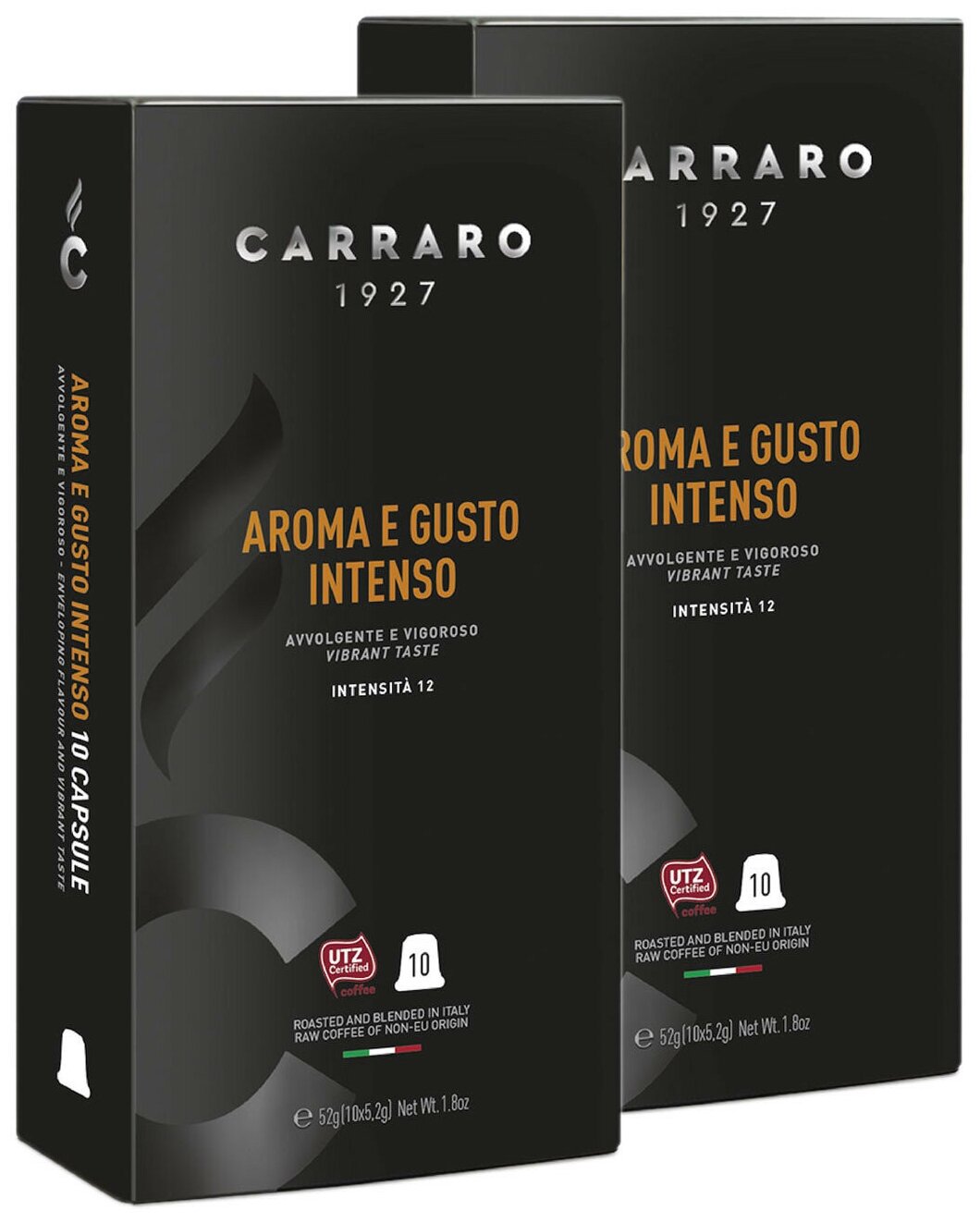 Кофе в капсулах Carraro Aroma E Gusto Intenso (Арома е Густо Интенсо), стандарта Nespresso, 2x10шт